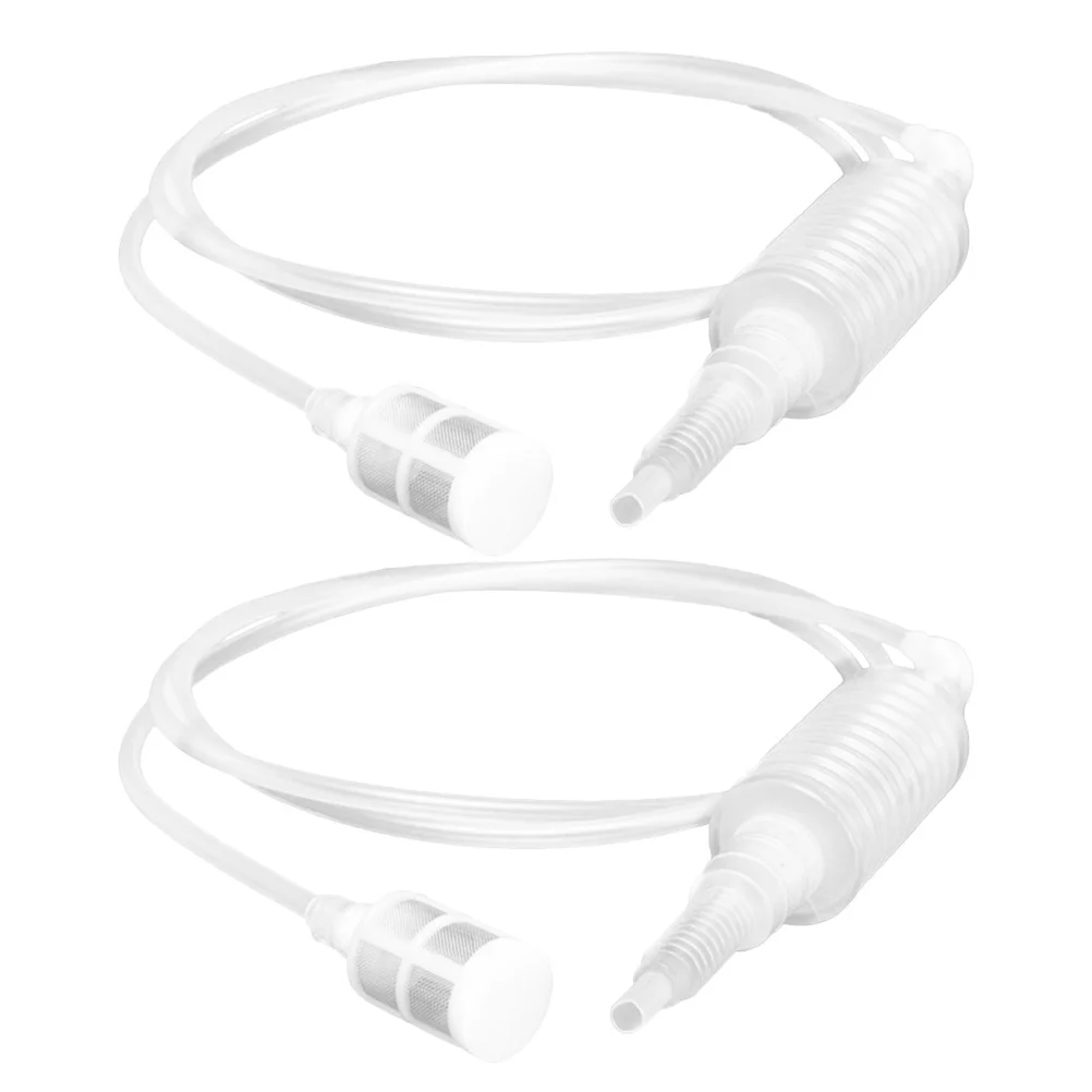 

2Pcs Oil Extractor Siphon Hand Pump Rubber Quick Start Suction Pump for Oil Water Fuel Transfer Anti-Blocking Filter