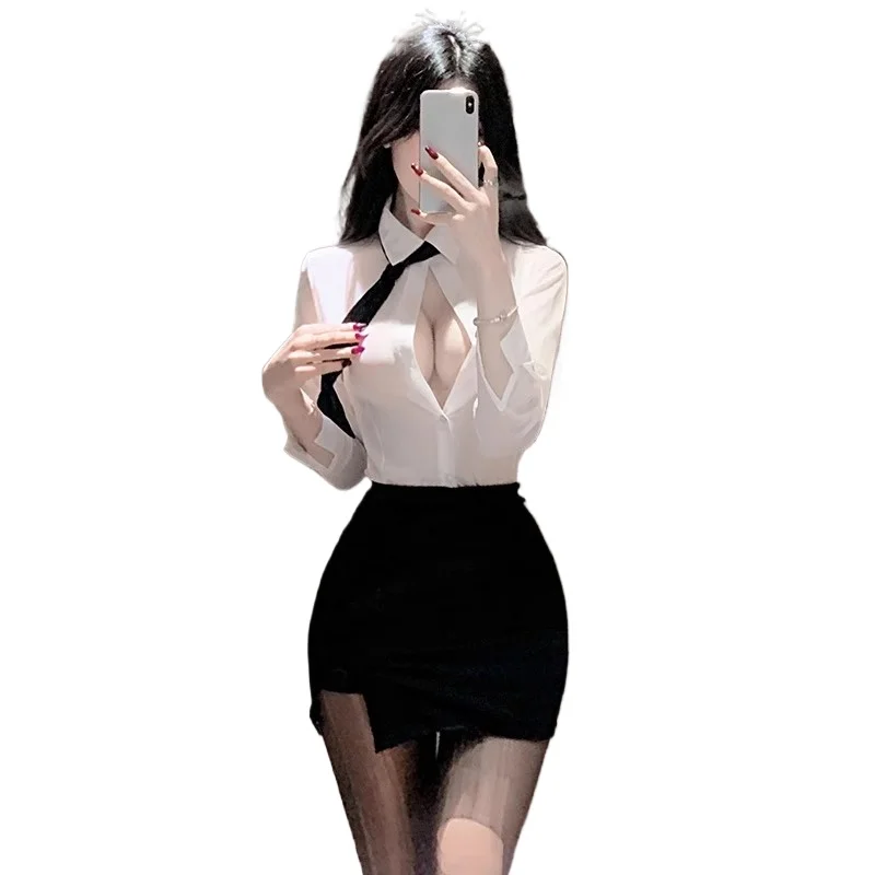 Sexy Lingerie Erotic Miss Secretary Cosplay Costume Women Teacher Mini Skirt Office Uniform Temptation Actress Flirt Sex Uniform