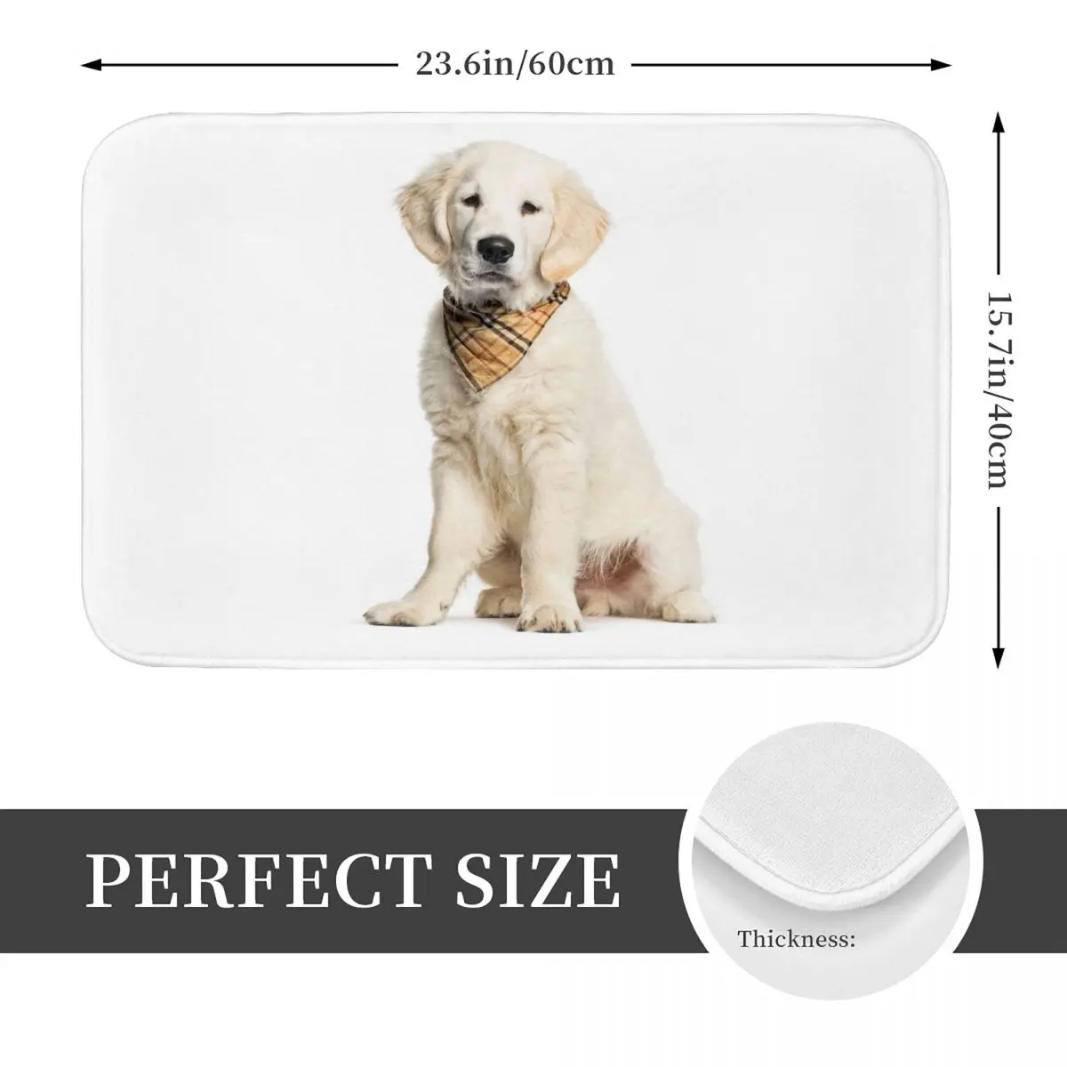 Kawaii Golden Retriever Bath Mat Dog Bathroom Carpet Kitchen Shower Door Absorbent Absorbent Floor Mat Non Slip Toilet Mat