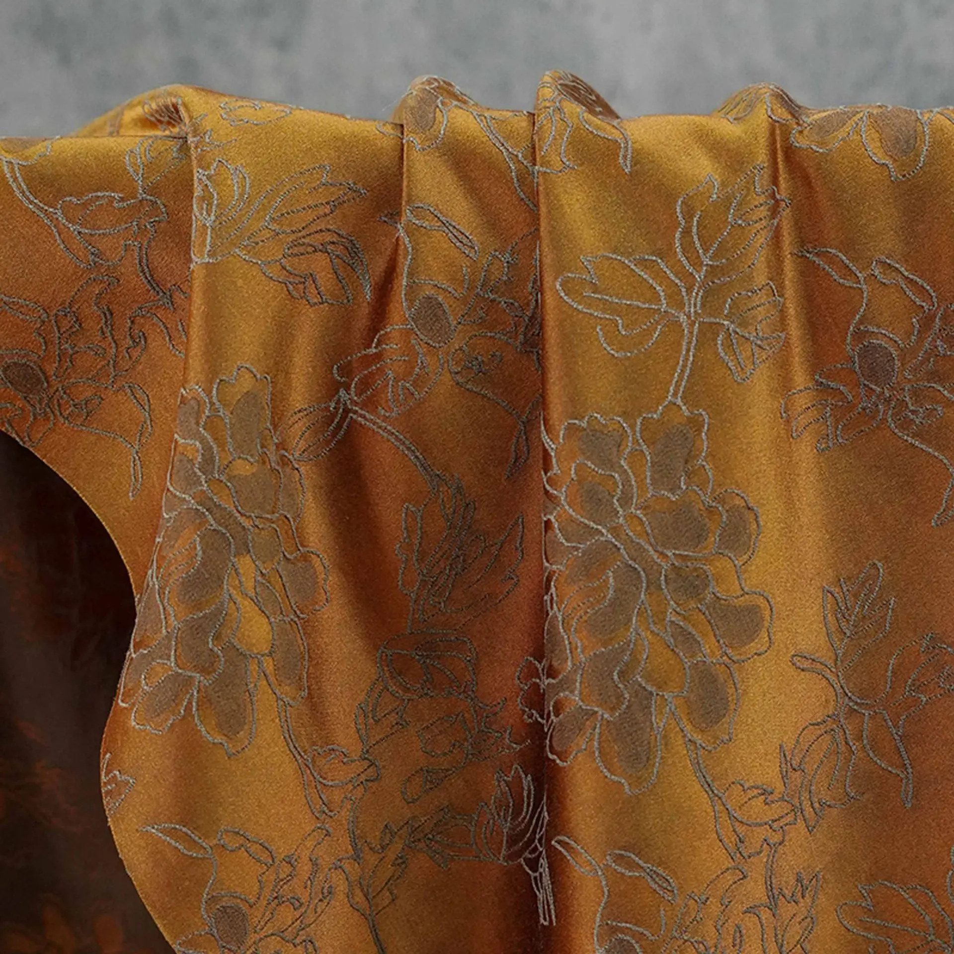 

Relief Abstract Peony Floral Jacquard Fabric Elegant Dress Cheongsam Hanfu Jacket Decorative Sewing Cloth