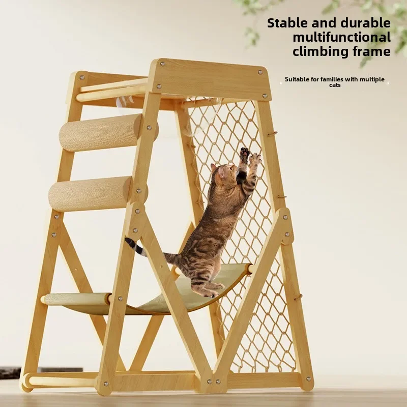 

Pet Cat Climbing Frame Space Capsule Scratching Board Hammock Sisal Wear-resistant Not Falling Chips Climbing Net Supplies