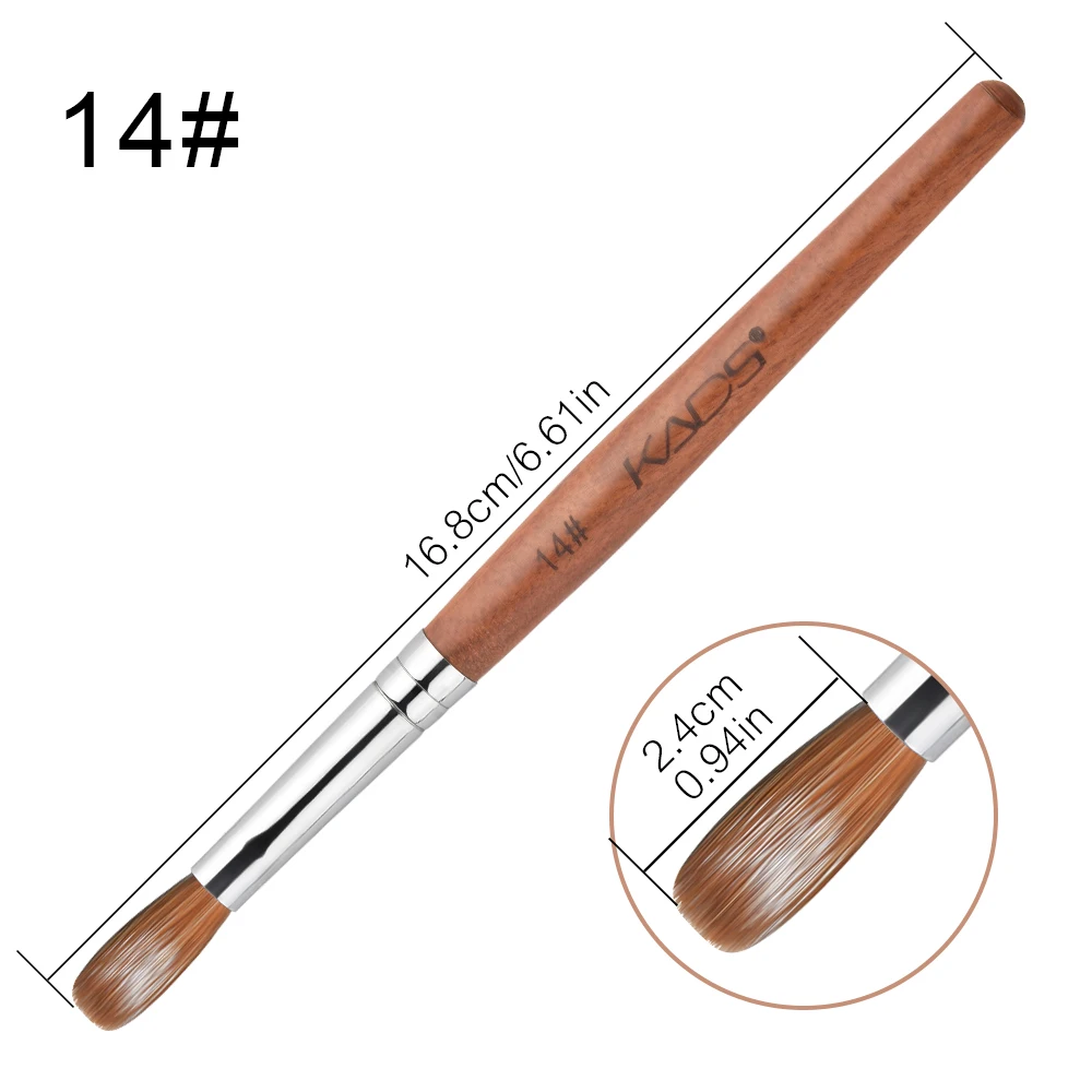 

1pc 14# Nail Art Brush Kolinsky Acrylic Sable Red Wood Crimped Head Brush Professional UV Gel Brush Manicure Tool Painting Pen