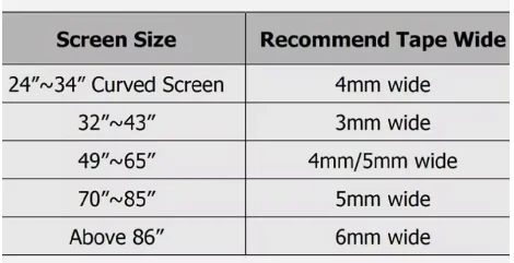 Cinta adhesiva de doble cara para pantalla LCD, cinta de espuma adhesiva sin marco para TV, sellado de pantalla curva sin bordes