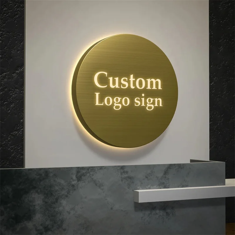 Metal Backlit Light Box Sign,3D Business Logo Sign,Backlit Laser Cut Logo Sign, Lobby Sign, Custom Beauty Salon Logo Sign