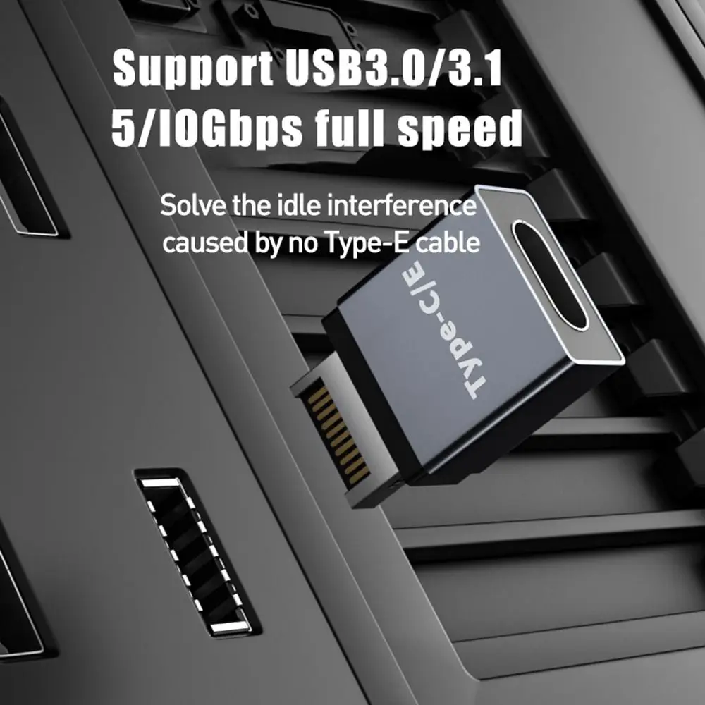 Motherboard Cable Mini Adapter 90 Degree Elbow USB 3.1 Front Panel Header Expansion Plug Converter Type-E Female to USB Male