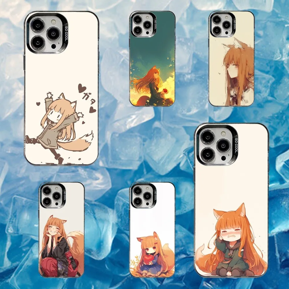 

Anime S-Spice and Wolf Phone Case For iPhone 16,15,14,13,12,11,Mini,Pro,SE,MAX White Matte Shockproof Cover