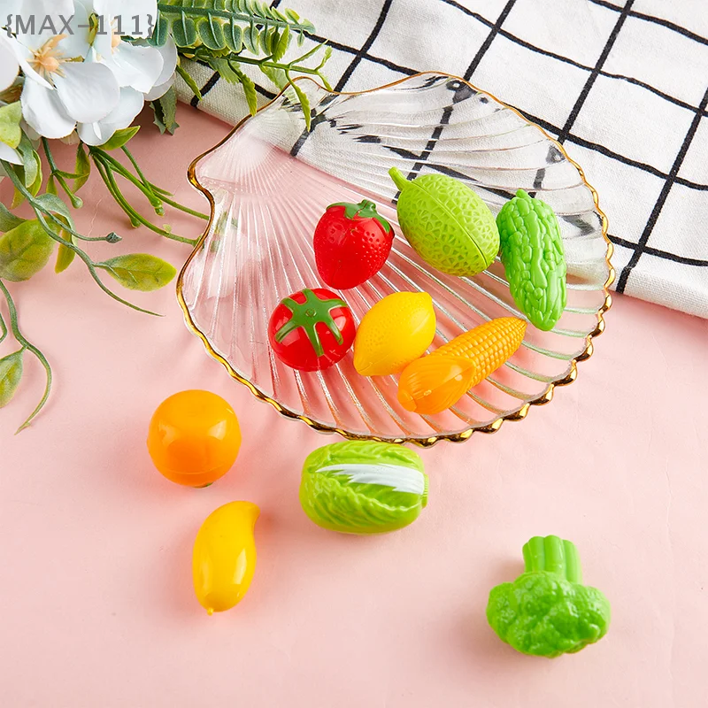 

【F2-MAX111】10pcs Mini Simulation Fruit Vegetables Toy Kids Pretend Play Dollhouse Accessory