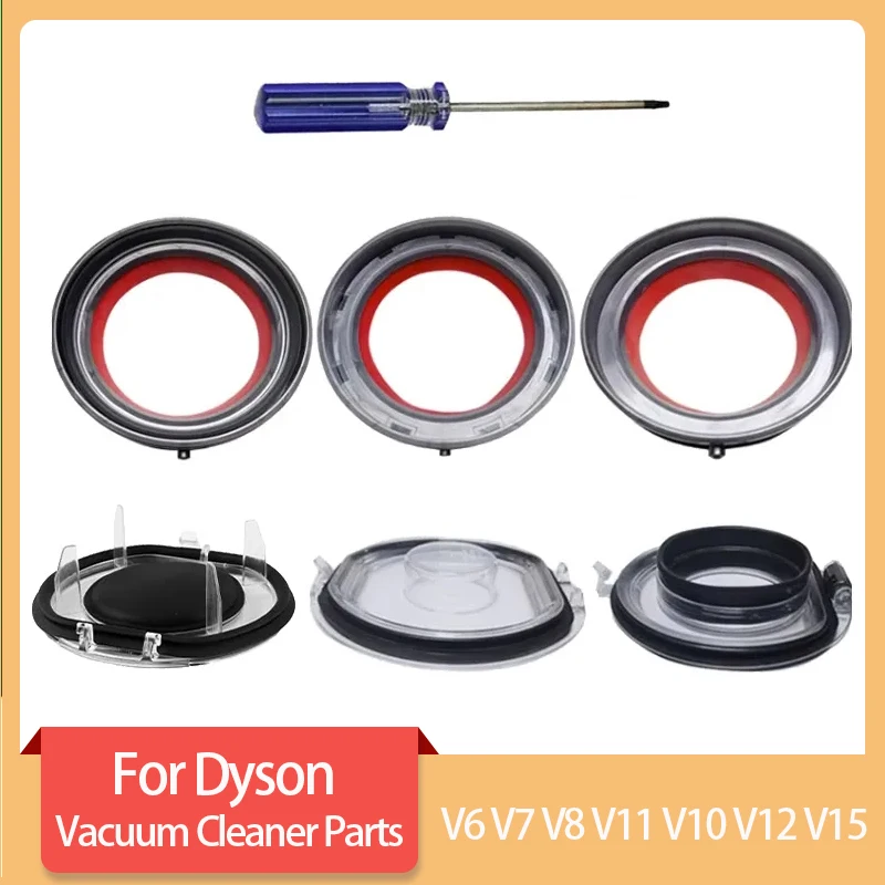 Dyson V6 V7 V8 V11 V10 V12 V15 için alt kapak elektrikli süpürge-üst sabit sızdırmazlık halkası toz Bin yedek toz toplama parçaları