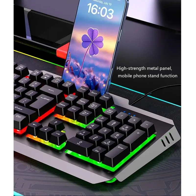 

DS600 104-клавишная проводная клавиатура с регулируемой подсветкой и плавным нажатием клавиш для мыши для ПК (опция H8WD)