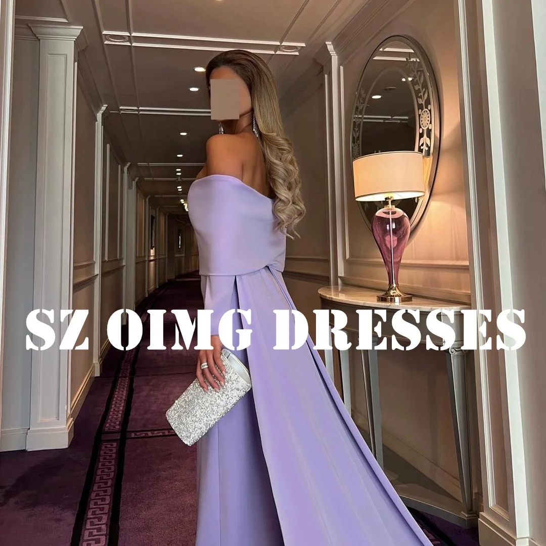 OIMG New Design Purple Elegant Prom Dresses Arabic Women Off the Shoulder Customized Mermaid Evening Gowns Formal Party Dress