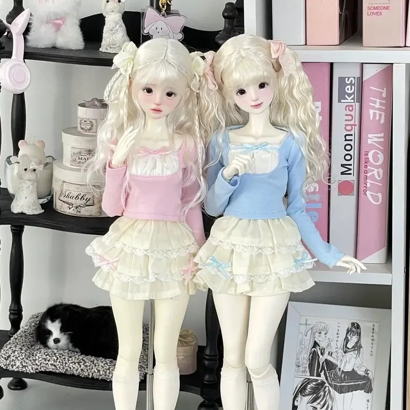 

1/4 1/3 Doll's Clothes Suit for 45/60cm Bjd Doll Sweet Princess Skirt Girl Toys Dress Up Play House Doll Accessories, No Doll