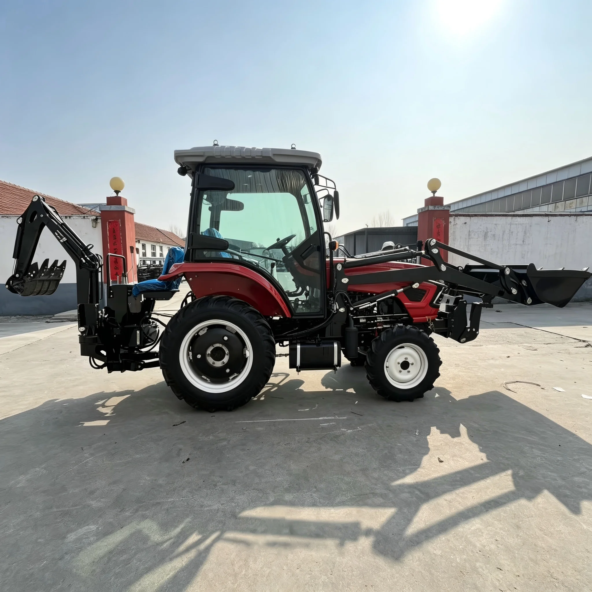 AOYU 4WD 50HP Farm Tractor wit - Tractor Backhoe ulasan dan harga