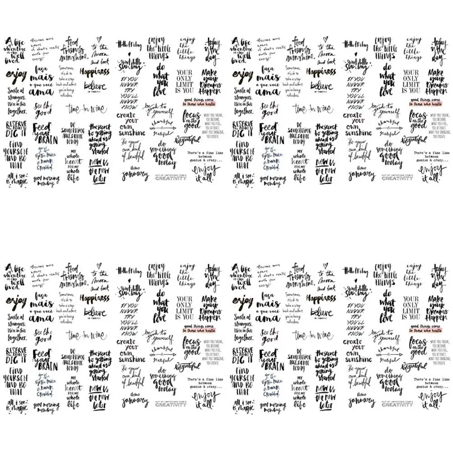 

Black Greeting Words Precut Waterproof Decoration Autocollant Stationery Scrapbooking Planner Sticker Cute Travel Toy Paper Sti