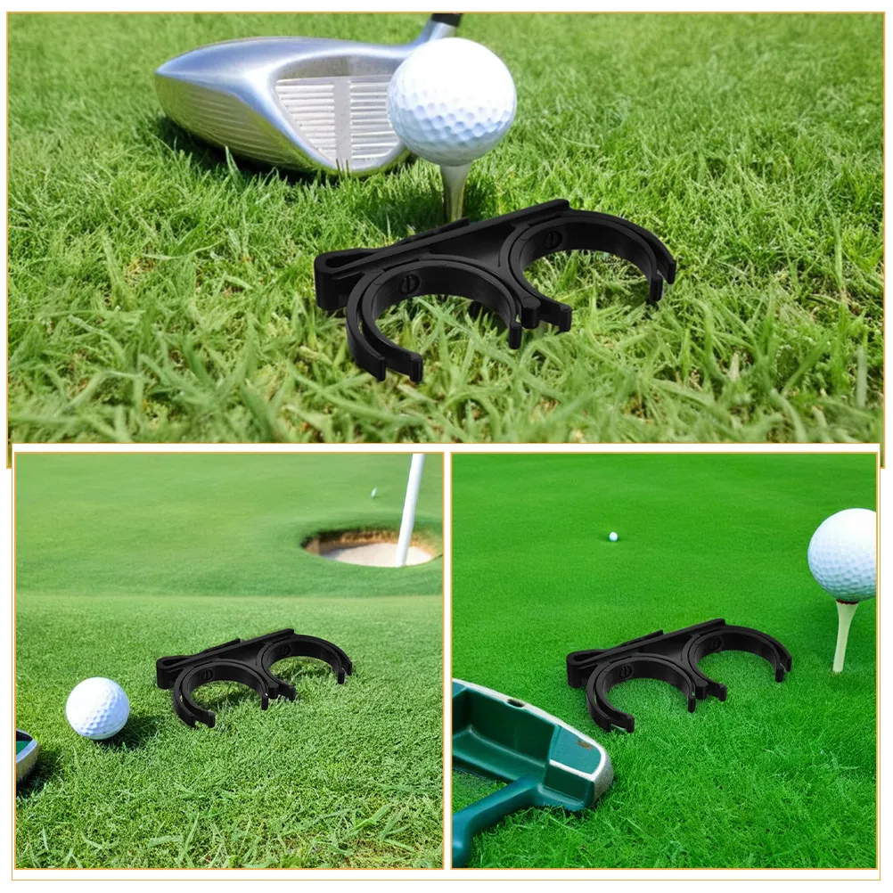 5Pcs Portable Golf Ball Holder Rotating Foldable Clip Dual Ball Carrier Sturdy Plastic Waist Belt Clip Golf Game Essential