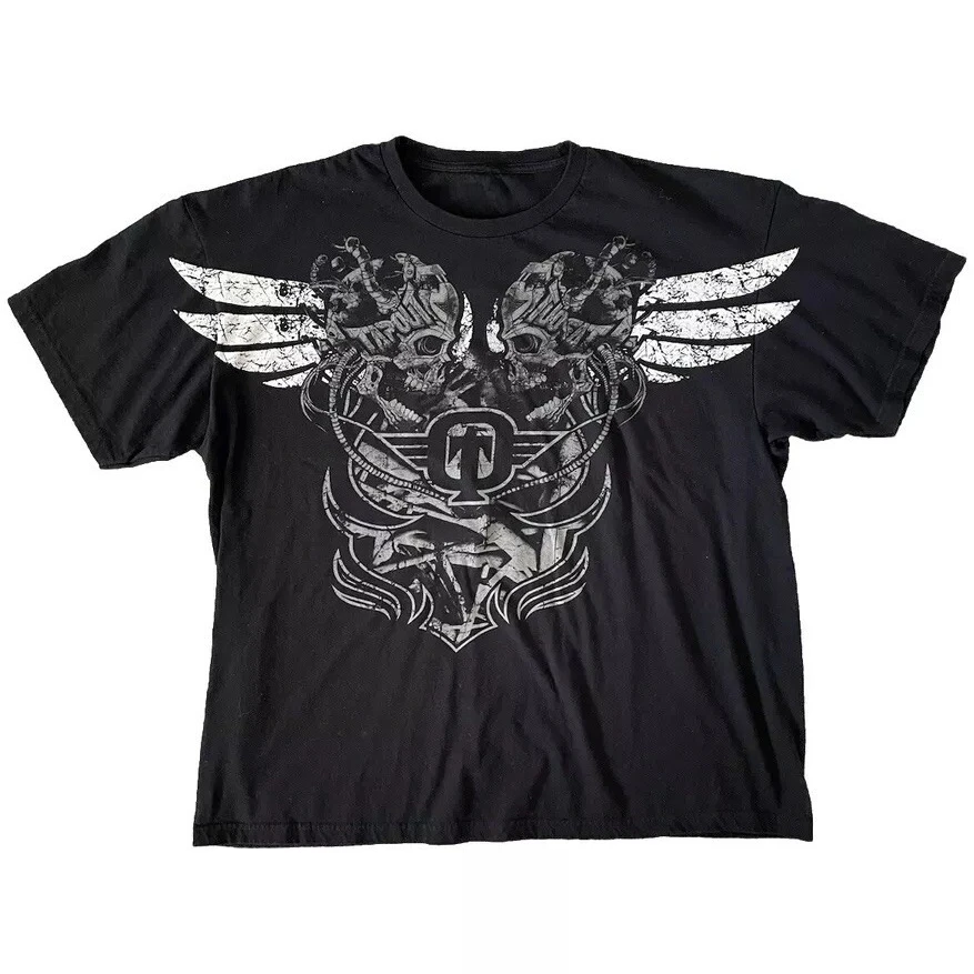 Y2K Tapout Affliction Grunge Skull Wings Skeleton Men Women Print T-Shirt Y2K 90s Tee Fashion Gothic Streetwear Summer Tee Tops
