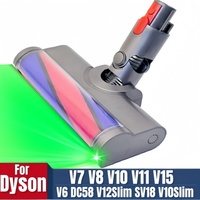 Soft Roller Brush Head for Dyson V6 V7 V8 V10 V11 V15 V10 Slim V12Slim Cyclone Cordless Vacuum Cleaner with Green LED Cleaning
