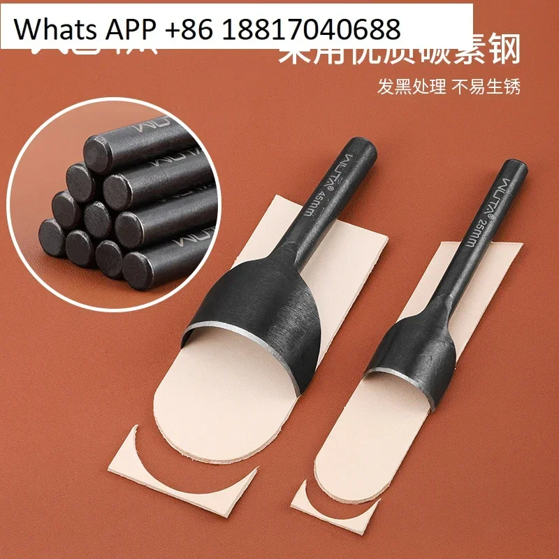 Semicircular Black Punch Rounded Corner Slash Strap Punch Leather Steel Tool Belt Tail Punch Rounded Corner Processor