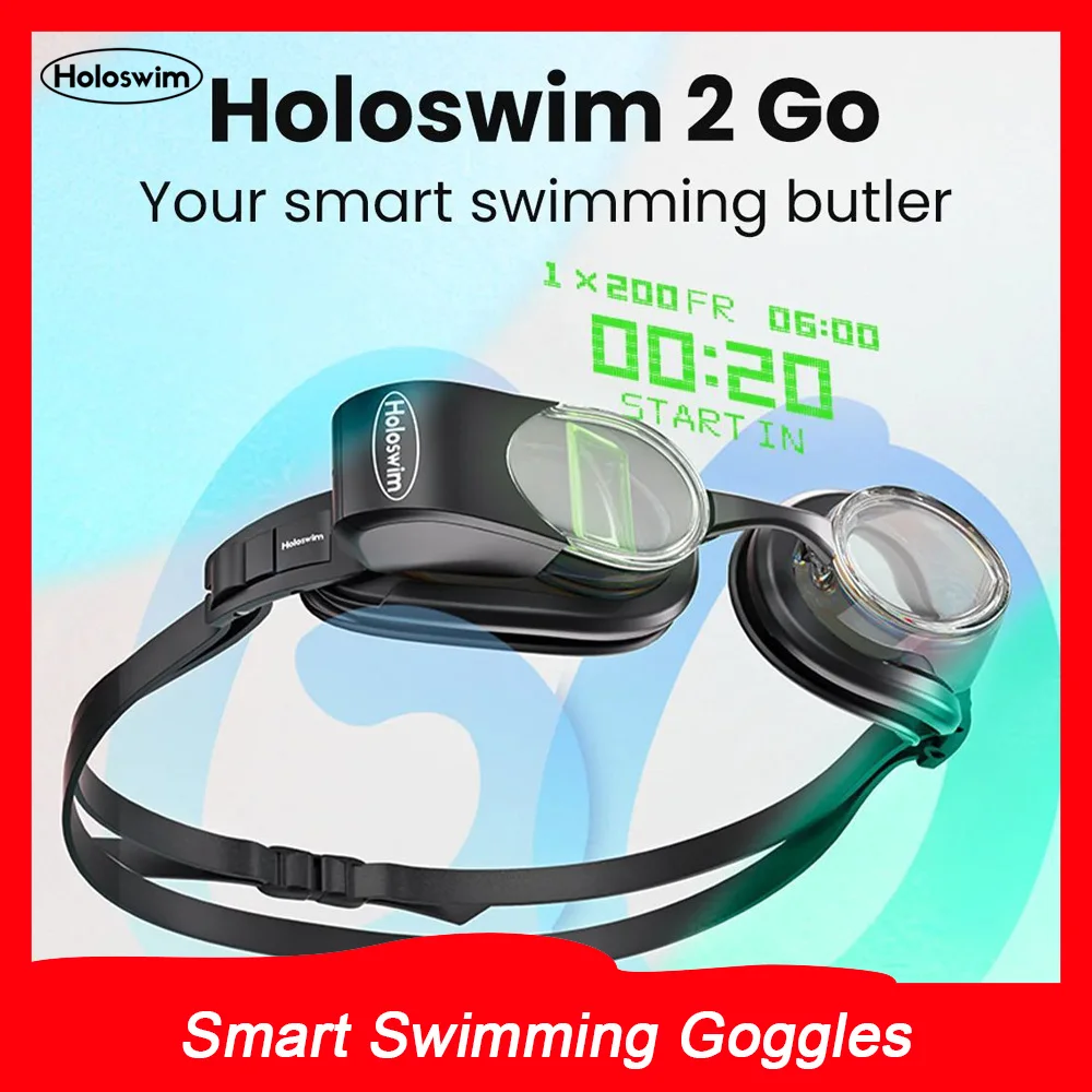 

Holoswim 2 GO Smart Swimming Goggles | Anti-Fog, UV Protection | Waterproof | for Lap Swimming, Training | Performance Tracking