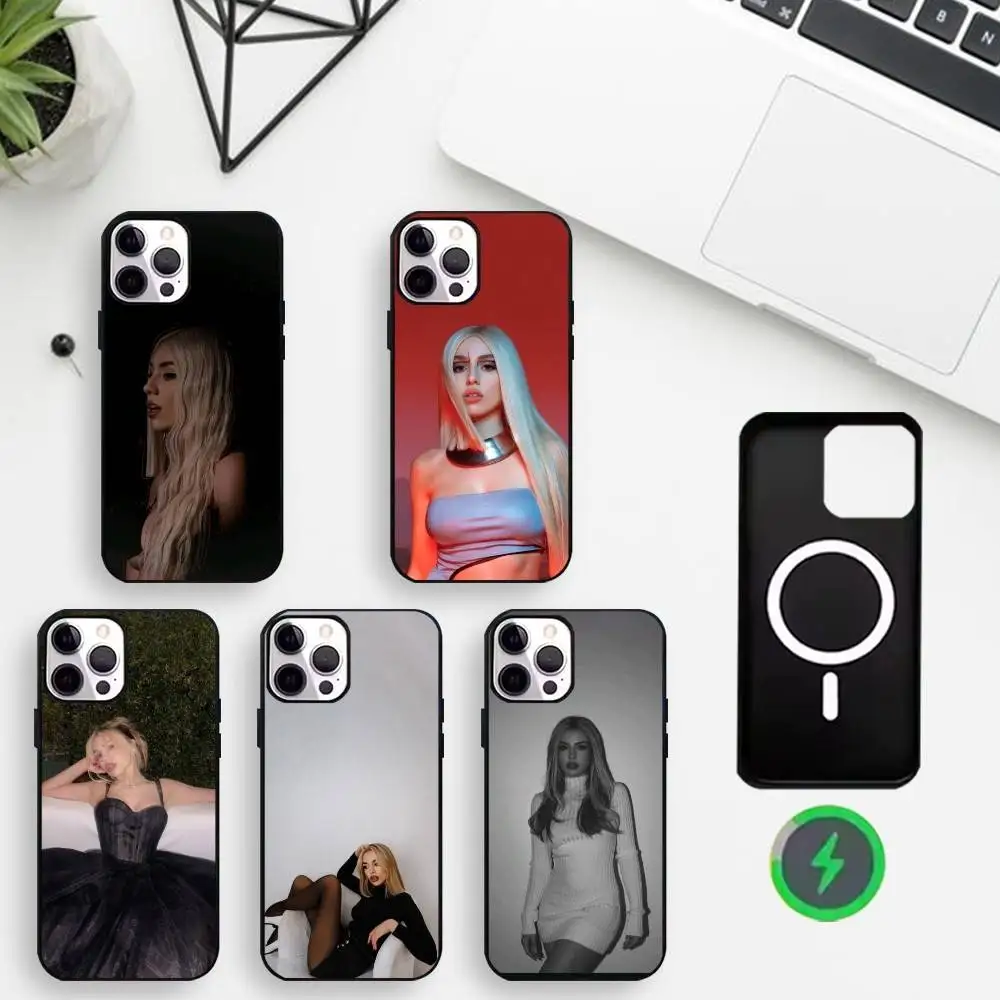 

1PC Singer A-Ava M-Max Phone Case For iPhone17,16,15,14,13,12,11 Max Black Wireless Charging Protecitve Cover