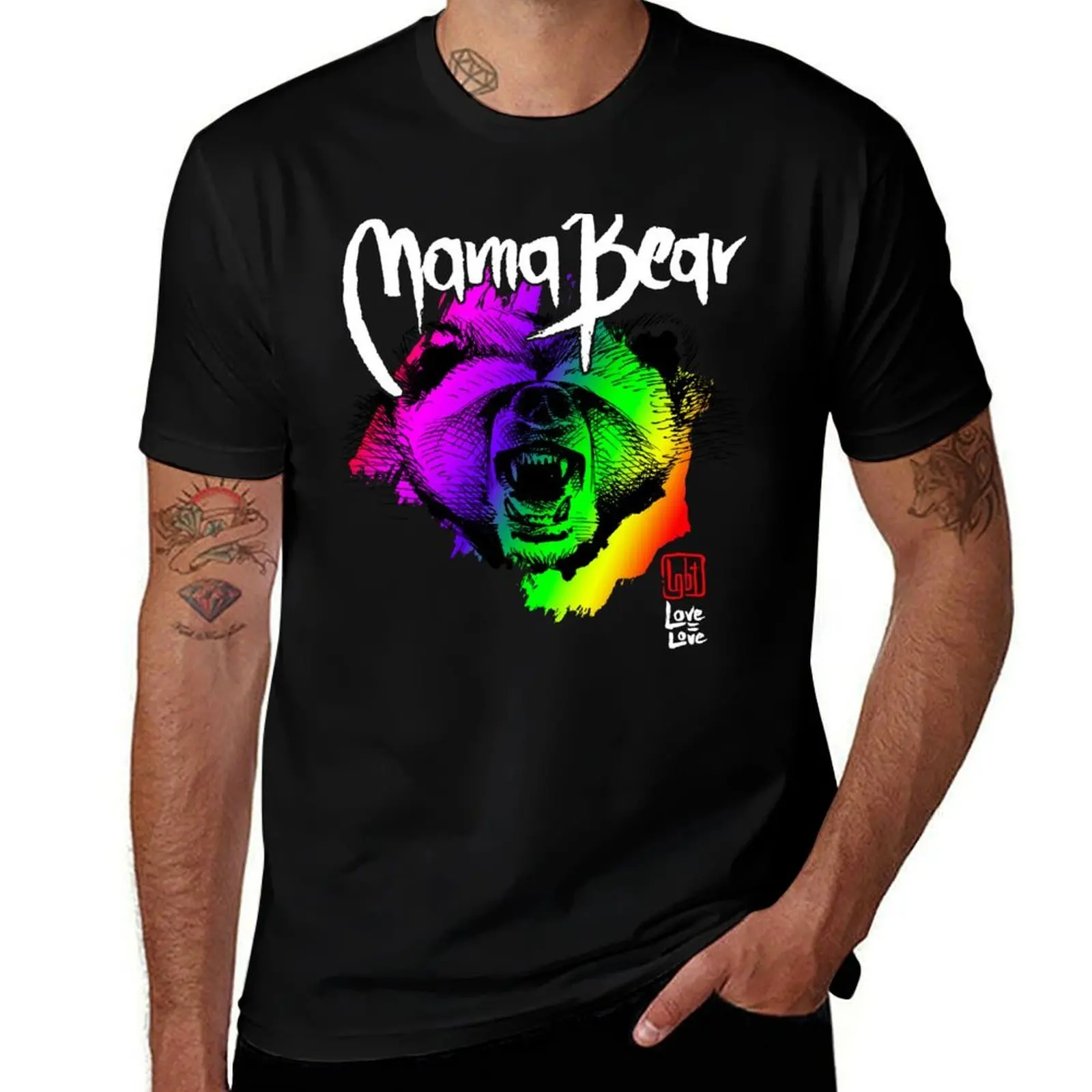 

LGBT Mama Bear Mom T Shirt T-Shirt printed t shirts for man t shirts for man graphic funny shirt man plain T-shirt