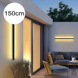 Mordern LED Outdoor Wall Lamp Black Aluminium Material 120CM Long Strip Light  Ambient Indoor Outdoor Garden Courtyard Light