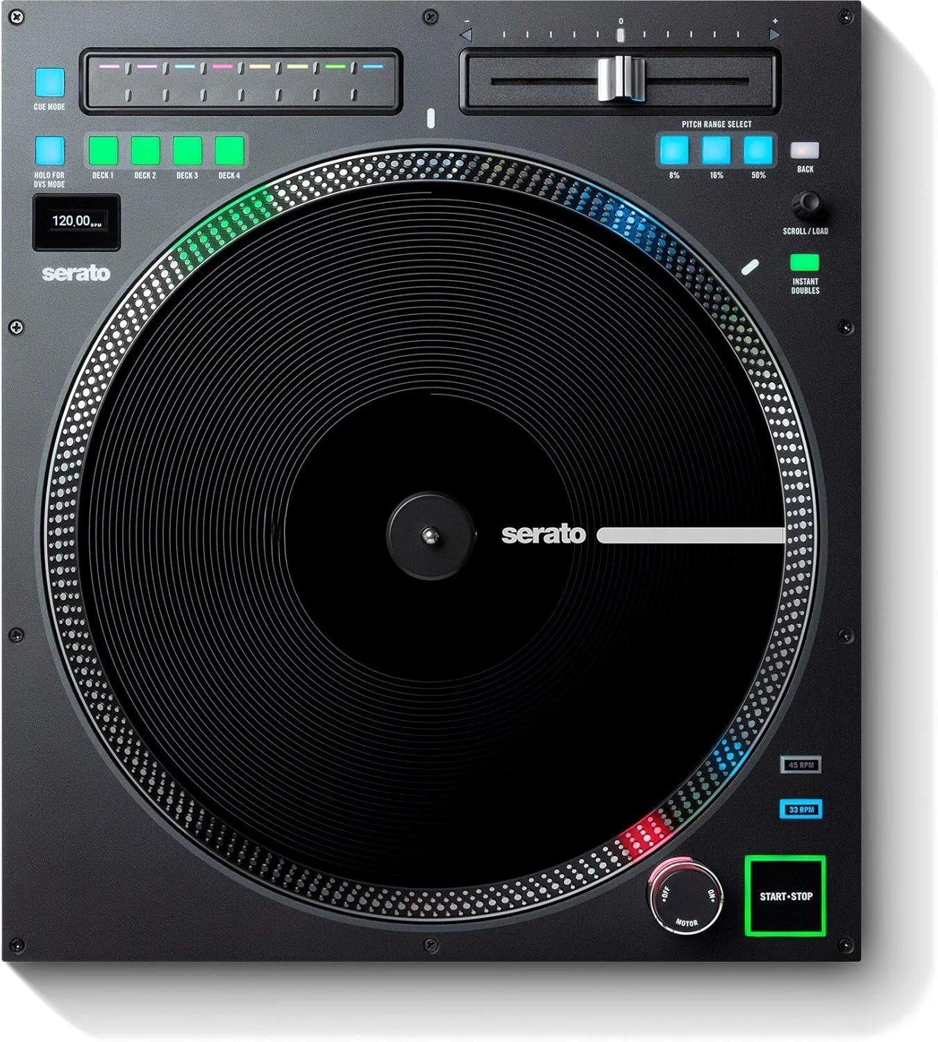 12-Inch Motorized Vinyl Like Turntable with USB MIDI & DVS Control for Traktor, Virtual Serato DJ, Black (TWELVEMKII)