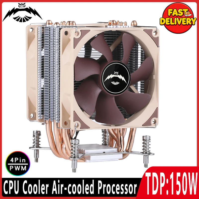 Air-cooled Cooler Xeon X99 X79 E5 Cpu Fan 2/4/6 Heat Pipe Radiator 4pin/PWM Compatible LGA2011 2066 115x 1200 1700 1851 I5 I7 I9