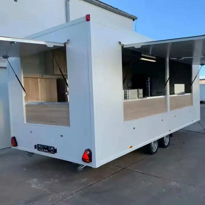 

Multi-Cuisine Food Truck Concession Trailer Food Trailer Fully Equipped for Tacos Fried Chicken BBQ and Coffee