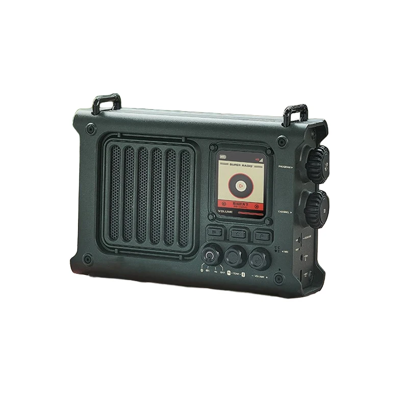 

SR1 Full Band Radio Bluetooth Speaker TFT Screen Heavy Bass Adjustment Knob Interaction Sound Box Outdoor Portable Boy Gifts
