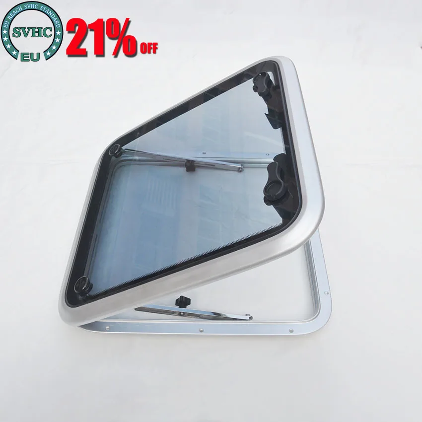 625x625mm Marine Anodized Aluminum Square Hatch with Tempered Glass for Boat window car accsesories