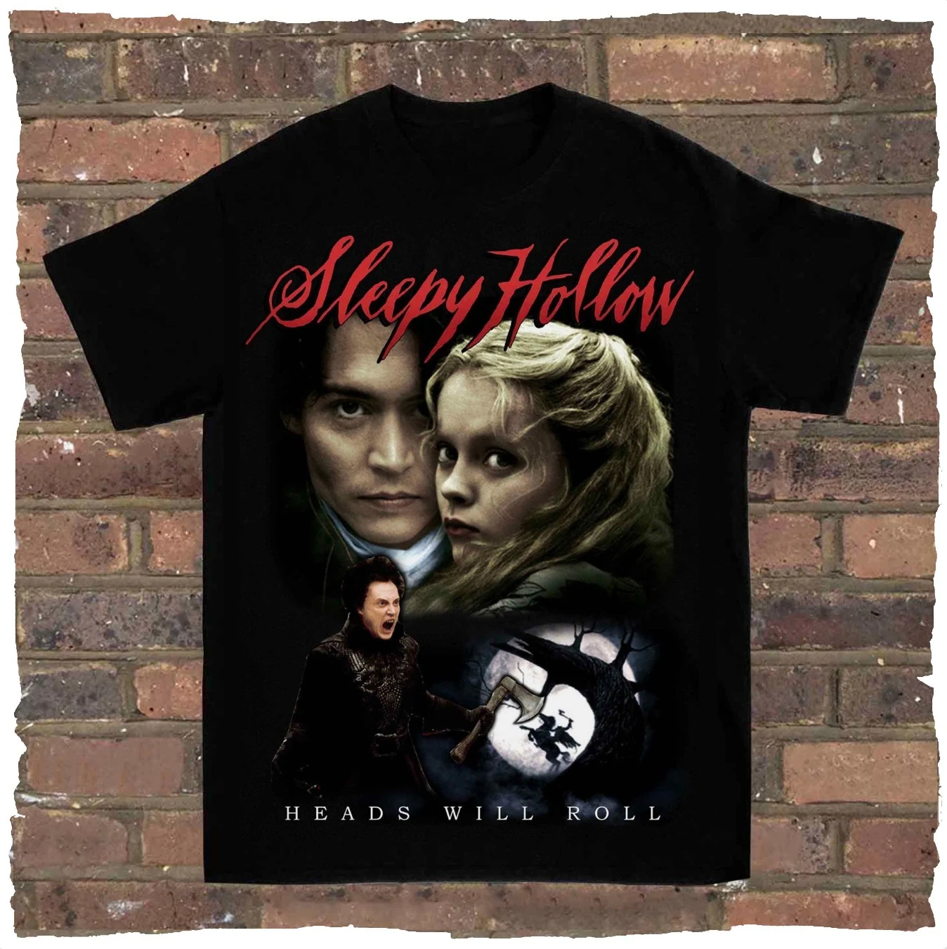 Camiseta gráfica de película de fantasía de terror retro de los años 90 de Sleepy Hollow, camiseta unisex de manga corta de algodón vintage para hombres y mujeres