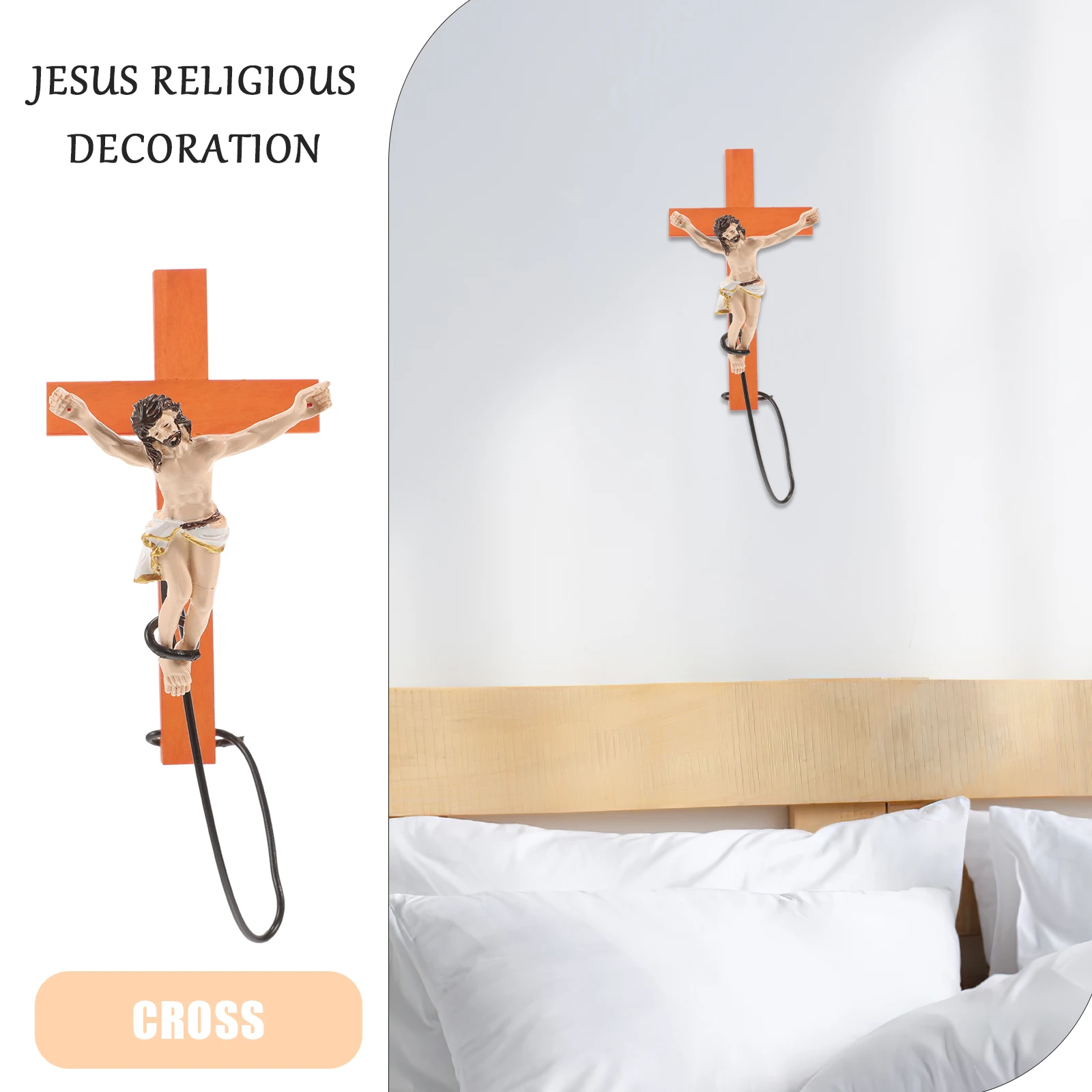 

Компактный настенный крест с изображением Иисуса, христианское украшение, крест из смолы, декор для гостиной, католический подарок, фигурка Иисуса