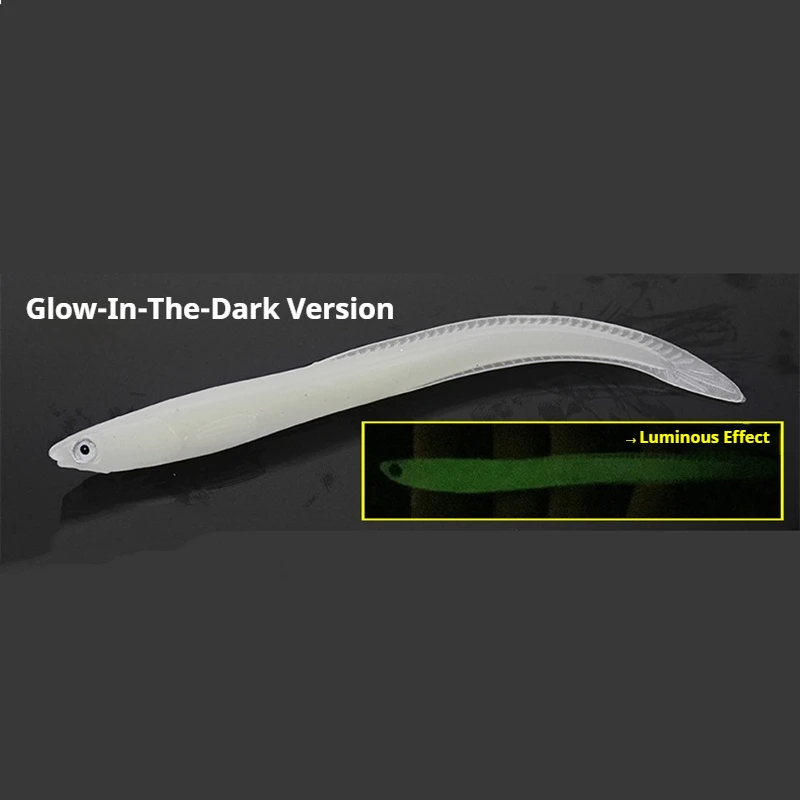 EEL Soft Fishing Lures 14cm 6.3g Artificial Lures Fishing Worm Silicone Bass Pike Minnow Swimbait Jigging noctilucent Baits