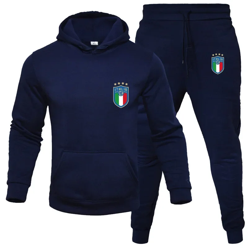 2025 novo outono inverno hoodies + calças conjunto de duas peças das mulheres dos homens hoodies fatos de treino jogger calças grossas roupas quentes