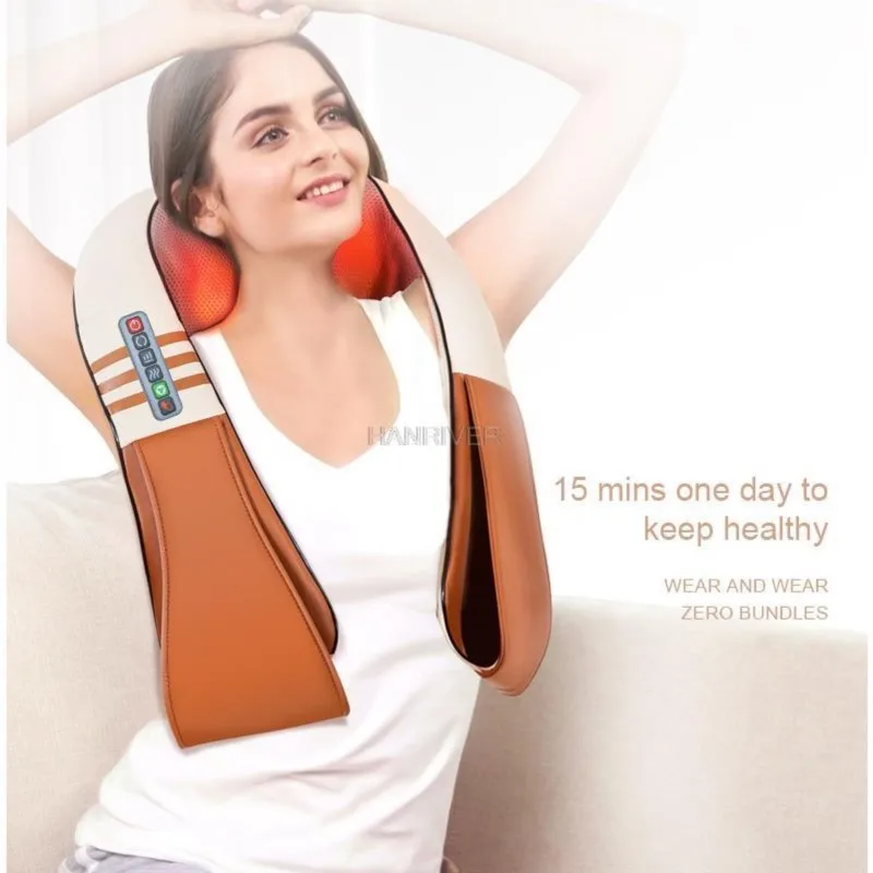 Knead and massage shoulder, back, and waist. Multi-functional neck and shoulder massager for cervical spine