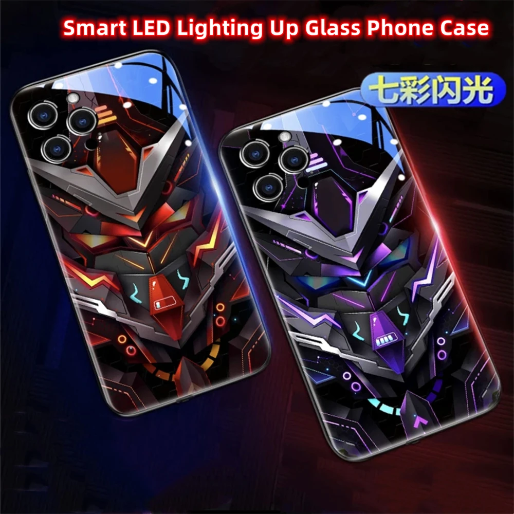 Azure Warship Pattern Sprachgesteuerte LED-Leuchtende Handyhülle für Samsung S26 S25 S24 S23 S22 S21 S20 Plus Ultra – Detail 36