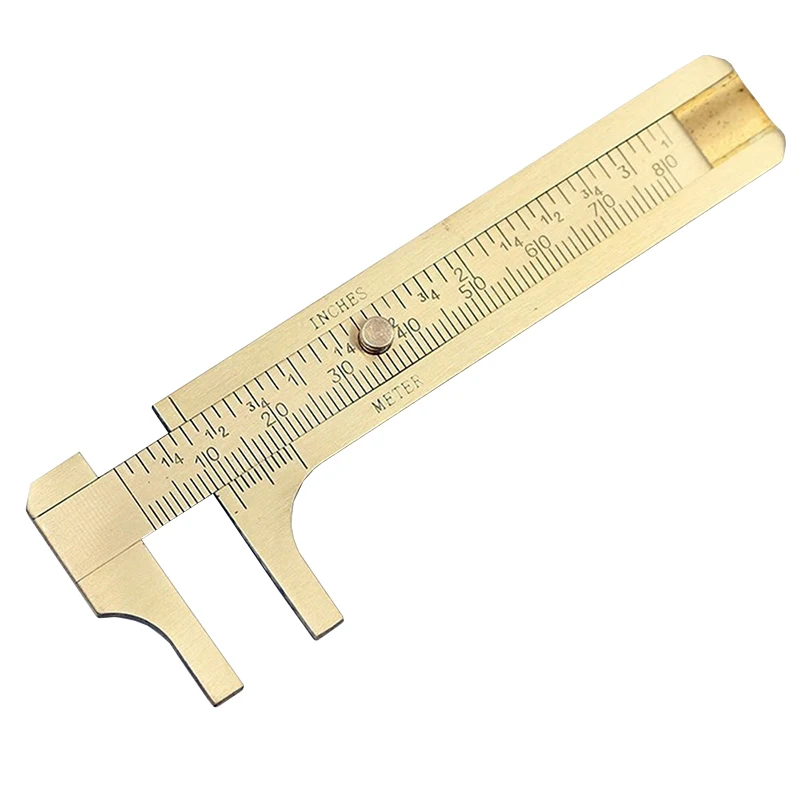 Handy Tool Mini Brass Sliding Gauge Vernier Bead Jewelry Caliper Double Scale 80mm Measuring Solid Brass Caliper