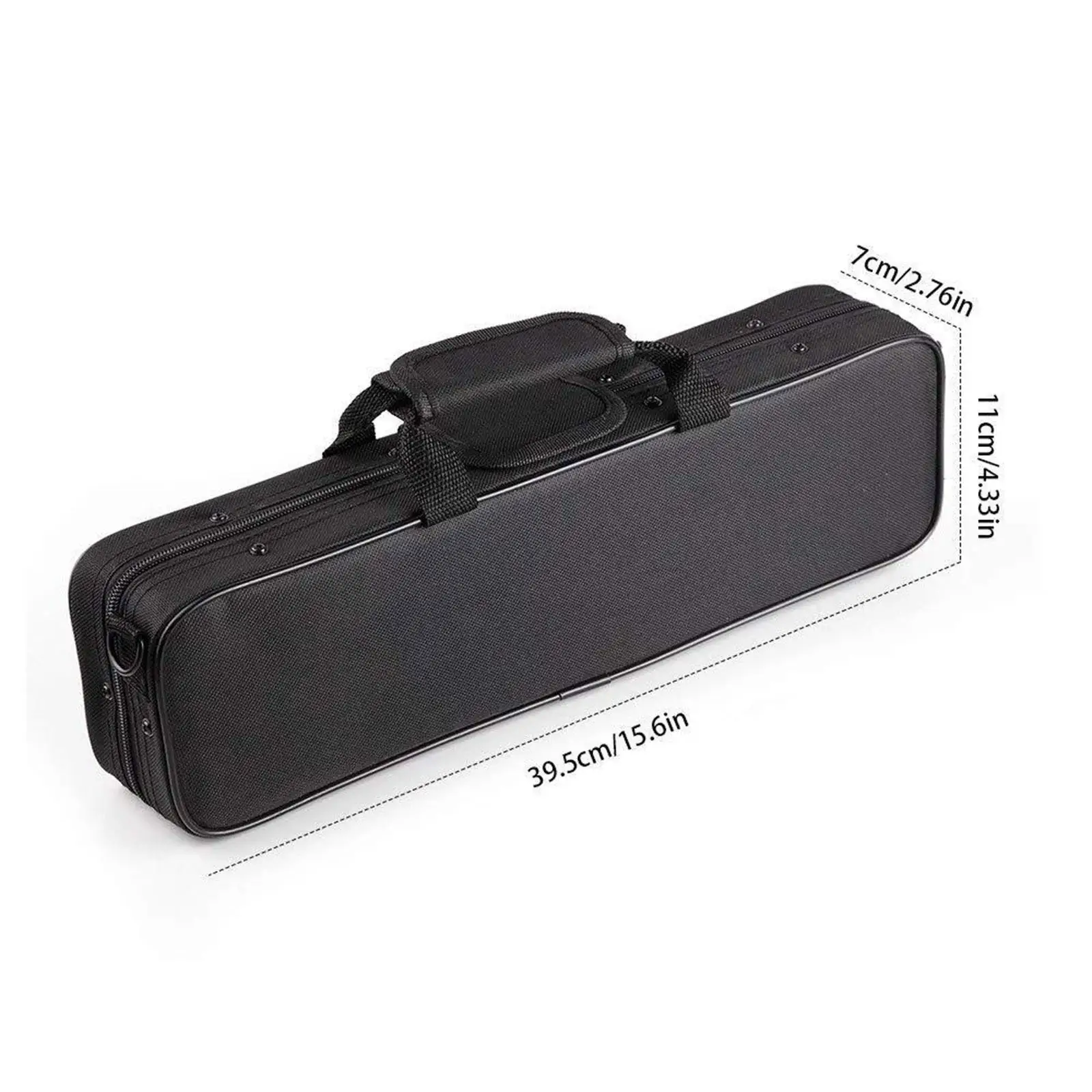 

Flute Bag Oxford Cloth Lightweight Organizer Instrument Case with Exterior Pocket and Zipper for Easy Travel for 16 Hole Flute