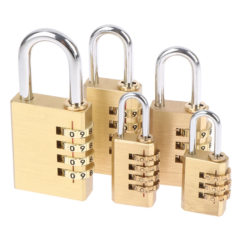 

1PC Brass Mini 3/4 Digits Number Code Lock Combination Padlock Pad Lock Resettable For Travelling Bag Door Cabinet