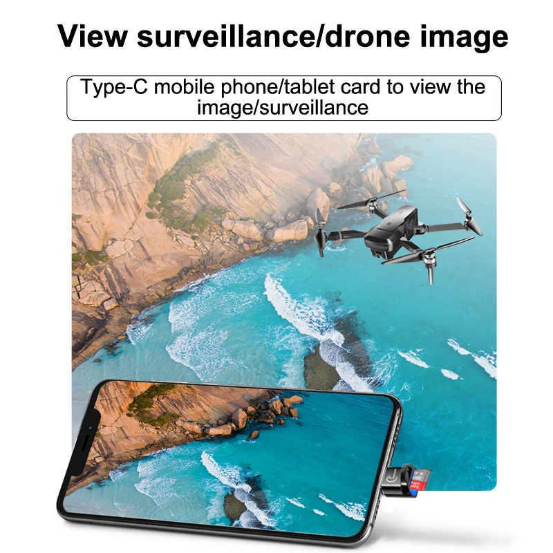 High-speed USB 3.1 Type-C Card Reader, OTG Compatible for Mobile and Laptop