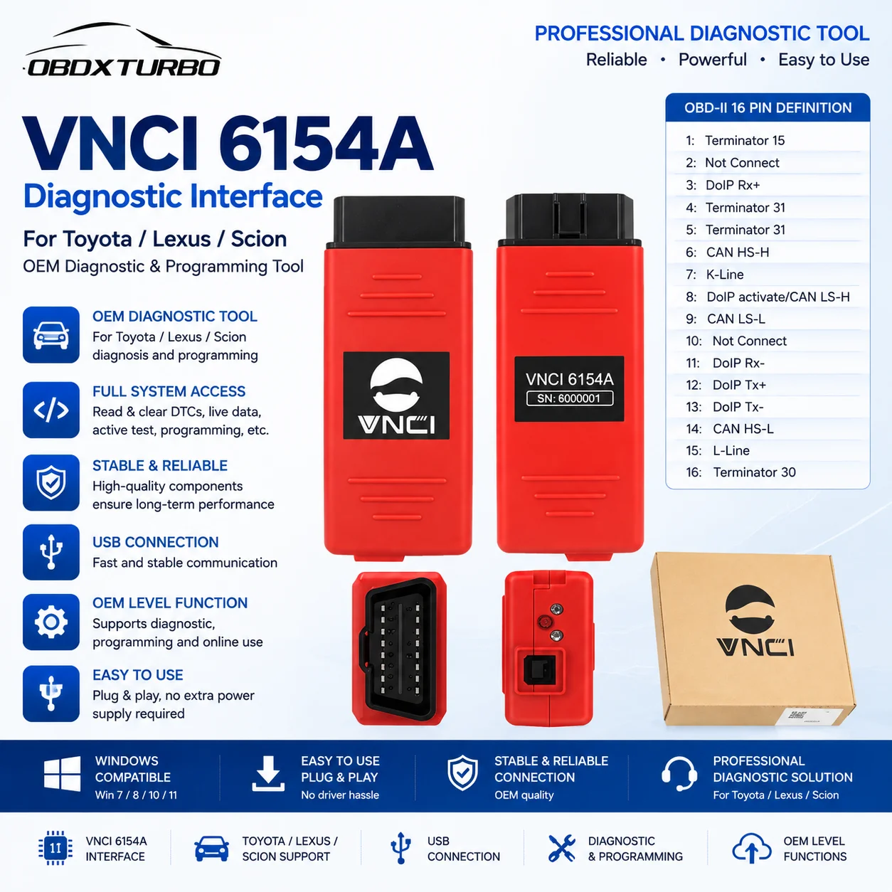 VNCI 6154A Auto-Diagnosegerät, ODIS V25.01 Engineer V19, unterstützt CAN FD DOIP Protokoll, funktioniert mit dem 6154 Original-Treiber, professioneller OBD2-Scanner für AUDI VW Skoda Seat VAG