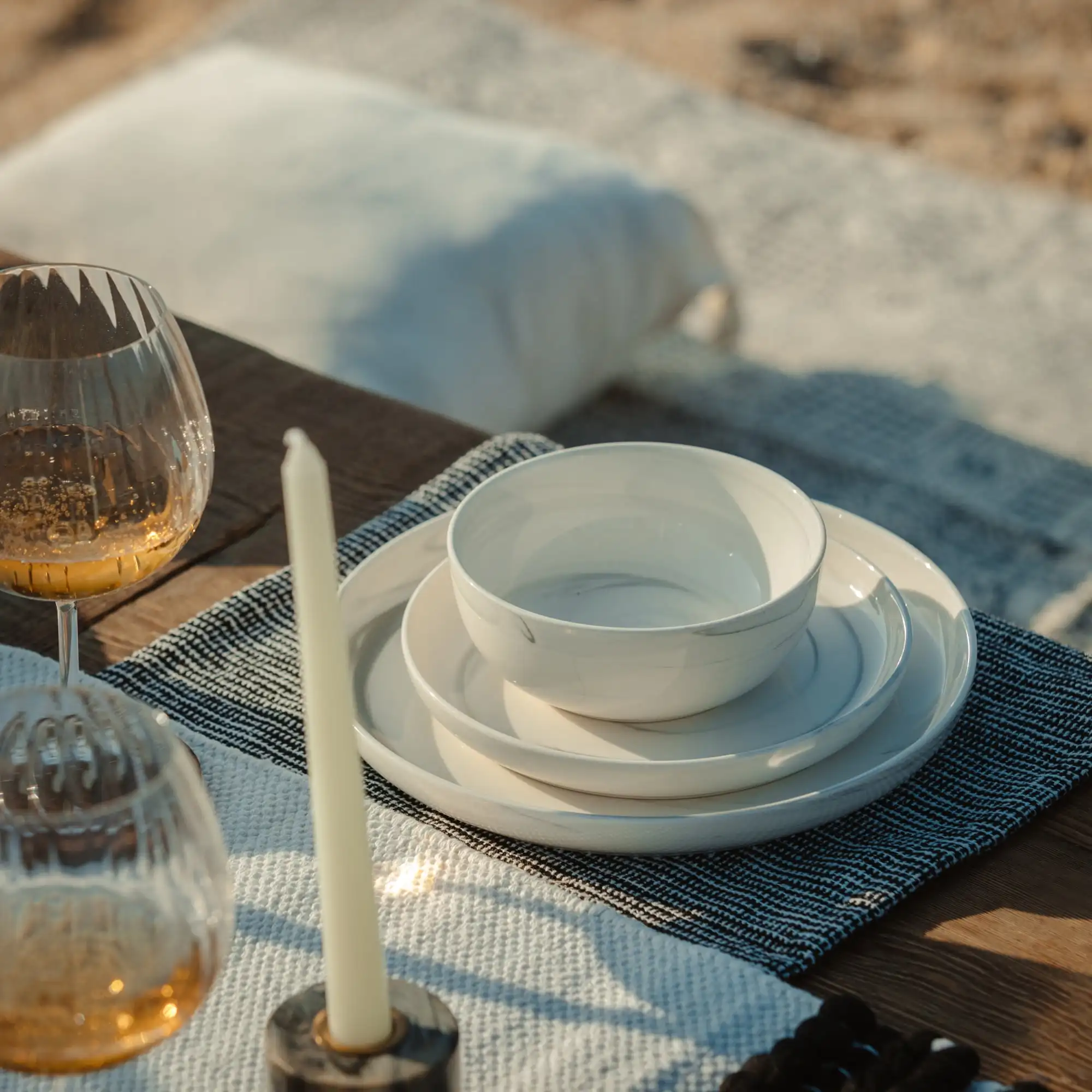 Thyme & Table Gray Marble Ceramic Salad Plate