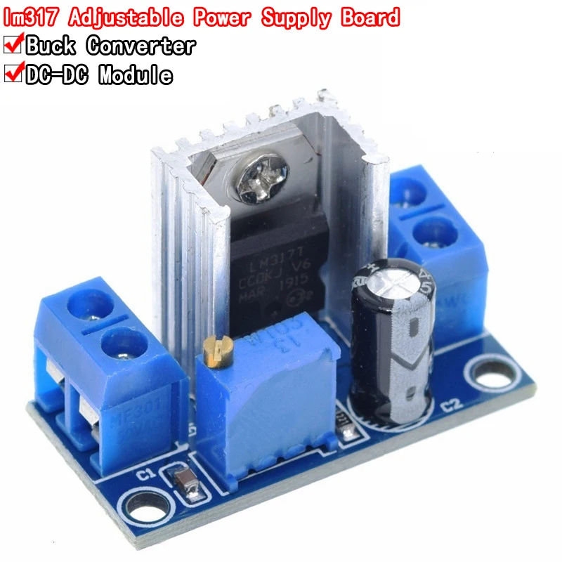 LM317 DC-DC Converter Buck Step Down Circuit Board Module Linear Regulator LM317 Adjustable Voltage Regulator Power Supply