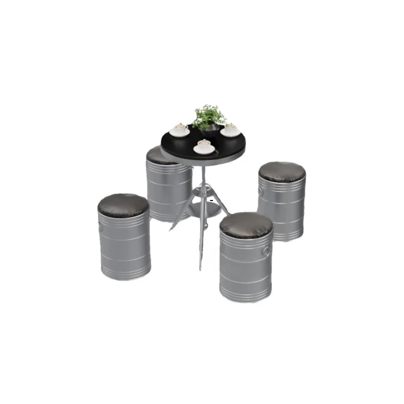 

Industrial style table and chair combination creative restaurant wrought iron cafe American milk tea shop negotiation table wa