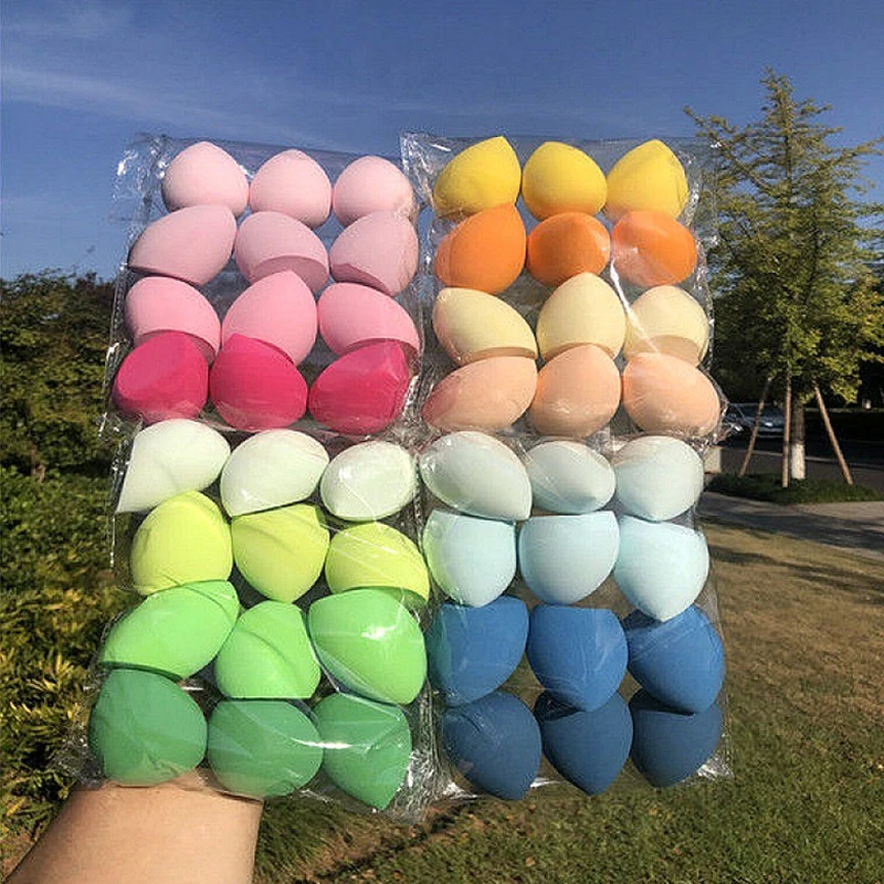 10Pcs Soft Beauty Egg Powder Puff Dry&Wet Makeup Sponge Cushion Foundation Powder Sponge Beauty Tool Women Make Up Accessories