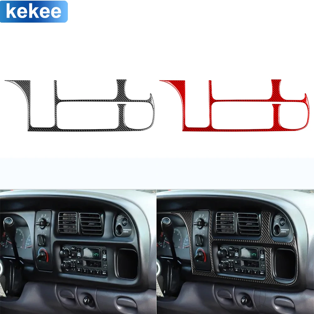 

For Dodge Ram 1500 2500 3500 1998-2002 Center Dashboard Frame Cover Trim Real Carbon Fiber Stickers Car Interior Accessories