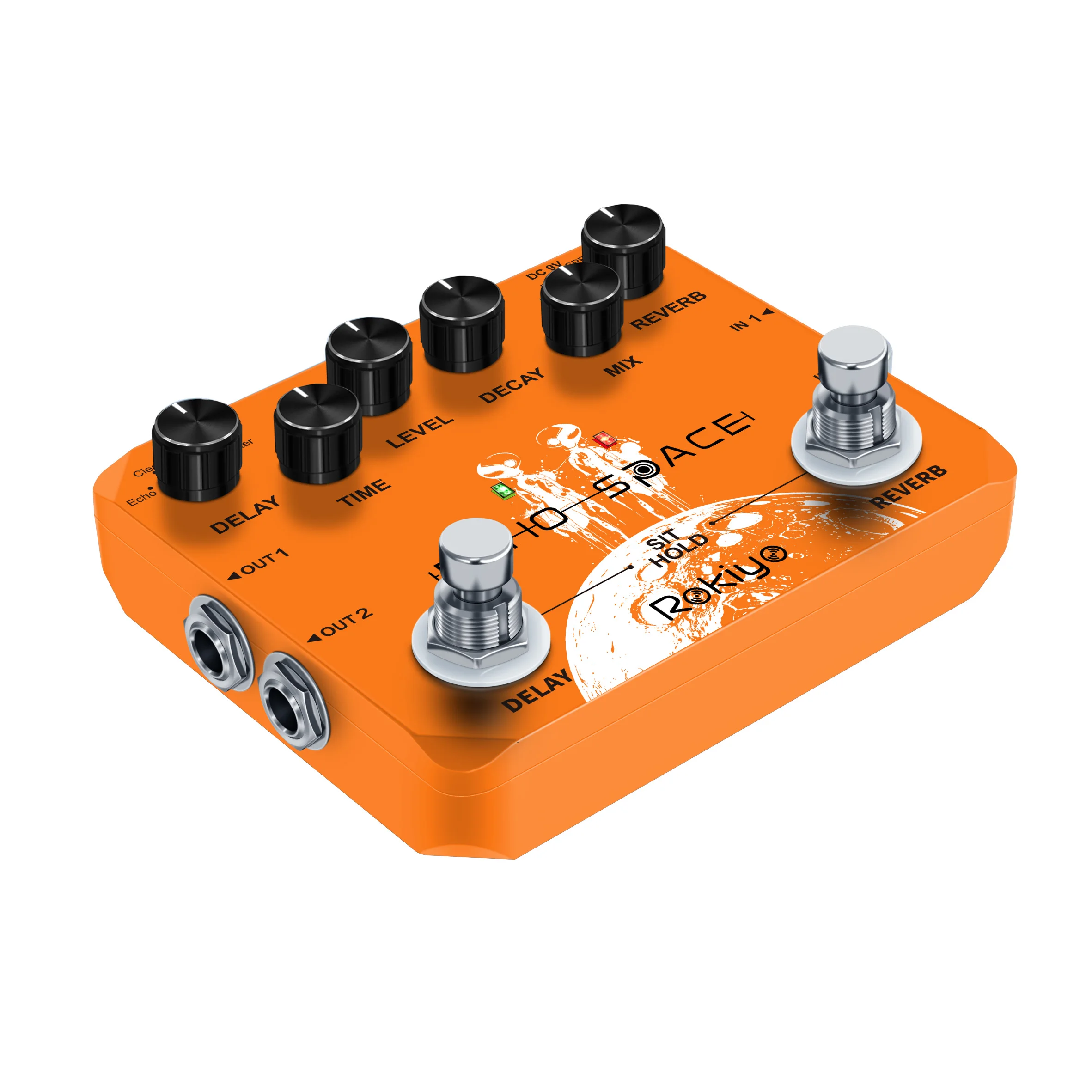 Rokiyo Stompbox Echo-Space Guitar Pedal Digital Delay & Plate Reverb 2 in 1 Multi‑Mode Synthesizer Effects For Guitar Bass - view 4