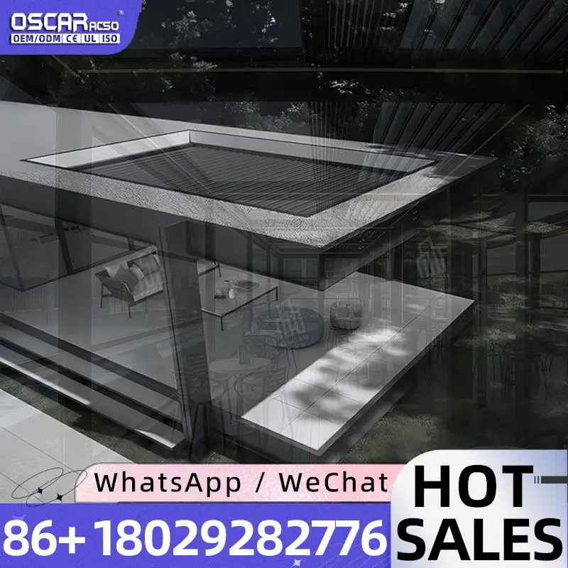 Outdoor Garden Villa Roof Factory Yard Electric Adjustable Bioclimatic Louvered Aluminum Sun Gazebo Pergola pergola