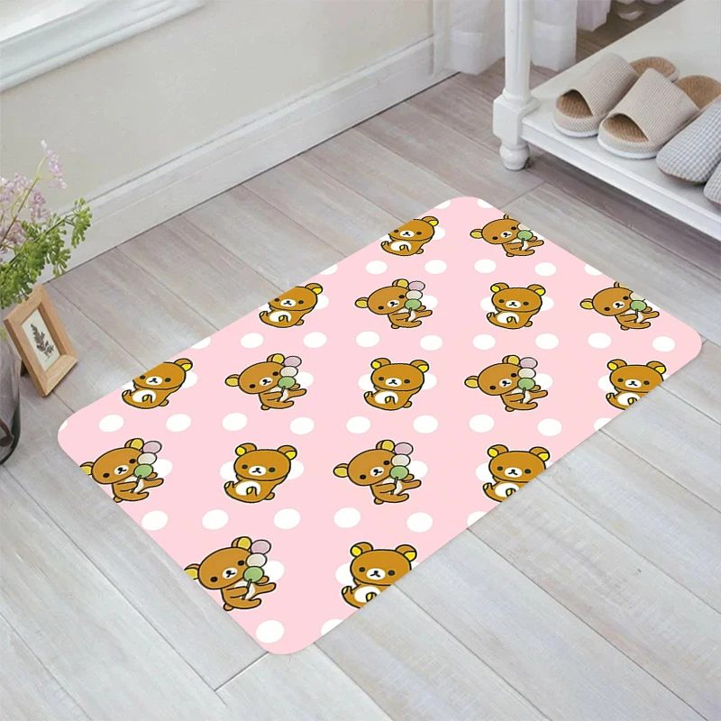 

Cute R-Rilakkuma Floor Mat Rugs Kitchen Carpet Carpets Room Mats Doormat Entrance Door Balcony Home Foot Rug Bathroom Bath House