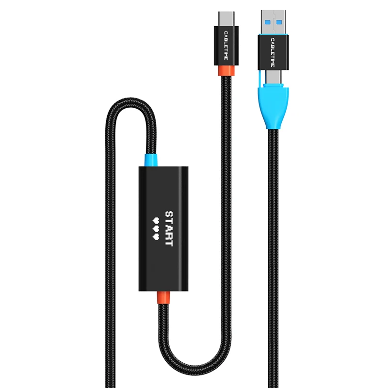 CABLETIME Karta do nagrywania wideo USB3.0 z 100W PD, kabel USB A/USB C 2 w 1, nagrywanie wideo 1080P@60Hz, 5Gbps, do tabletu, laptopa, Switcha — zdjęcie produktu 7
